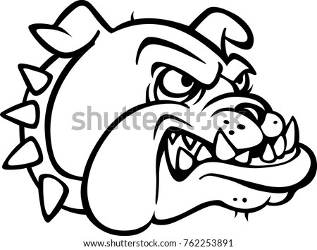 eps Illustration/Clip-art of the head of a Bulldog Animal pet in Black and White