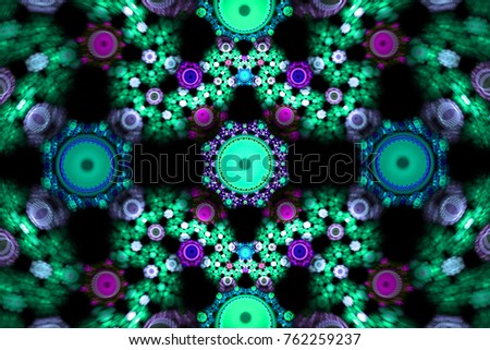 Abstract colorful fractal composition. Magic explosion star with particles. Motion illustration. Beautiful background for every concept.