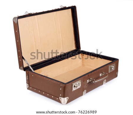 Color photo of an old suitcase on white background Royalty-Free Stock Photo #76226989