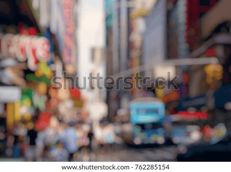 Blurred and colorful New York shopping street