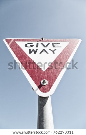 in  the road street signal of give way