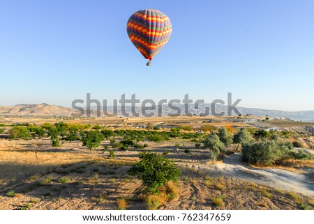 Hot air balloons over Cappadocia, Central Anatolia, Turkey