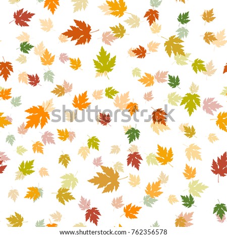 Vector illustration, seamless pattern leaves in the fall