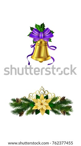 Christmas decoration with bow set