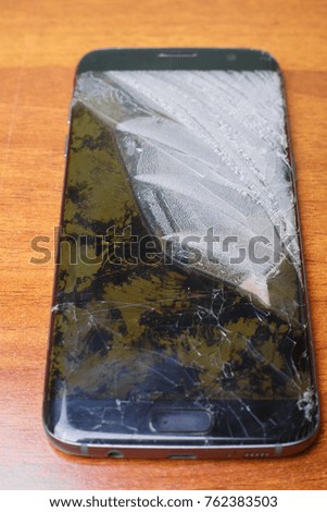 mobile phone with broken screen
