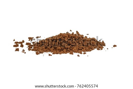 Instant Coffee powder isolated on white background