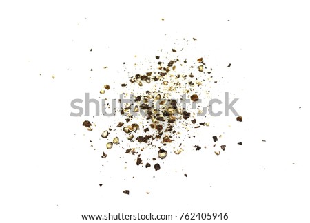 Spice of black pepper isolated on white background. Royalty-Free Stock Photo #762405946
