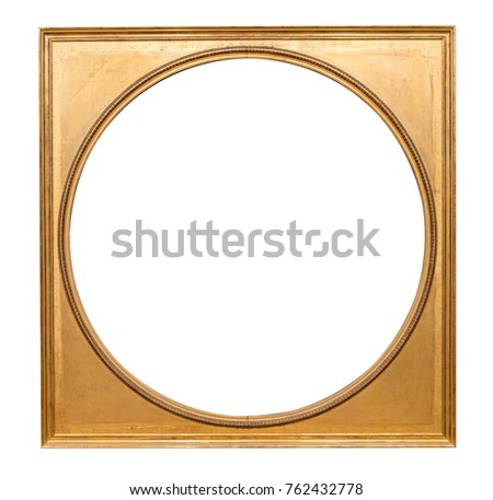 Round gold picture frame