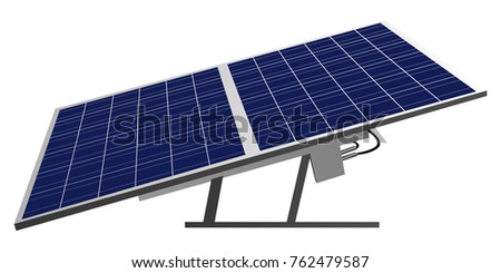 Isolated solar panel on a white background, vector illustration