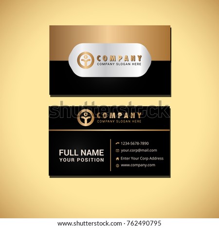 Black and gold business card Vector