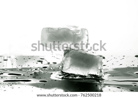 Ice block as background / Ice is water frozen into a solid state. It appear transparent