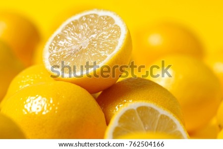 Lemon citrus cut closeup Royalty-Free Stock Photo #762504166