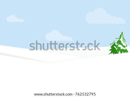 Forest background - Christmas trees in snow on snowdrifts. The winter vacation. New Year 