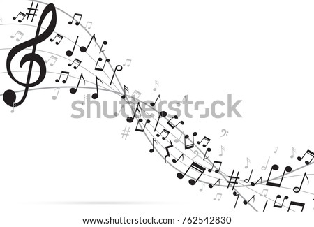 Abstract Background Music notes. Vector Illustration