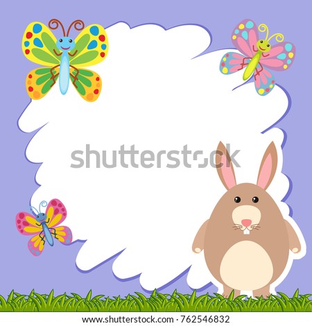 Border template with brown rabbit illustration