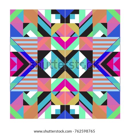 Trendy geometric elements memphis pattern. Retro style texture, pattern and elements. Modern abstract design from Borneo Indonesian culture