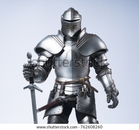 Knight with sword and shield Royalty-Free Stock Photo #762608260