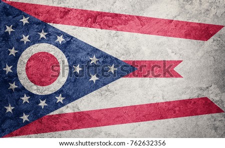 Grunge Ohio state flag. Ohio flag background grunge texture.
