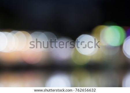 Bokeh night colorful light blur background.
