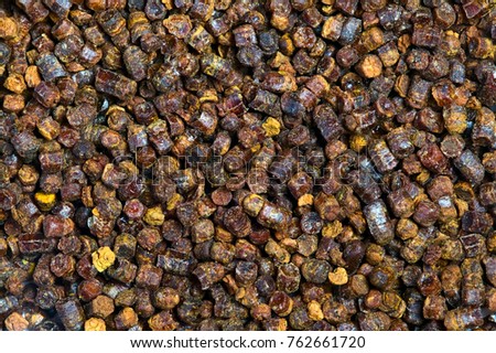 Propolis granules grunge texture background, bee product