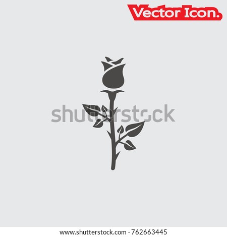 Rose icon isolated sign symbol and flat style for app, web and digital design. Vector illustration.