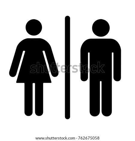 Simple basic sign icon male and female toilet. Vector illustration. Royalty-Free Stock Photo #762675058