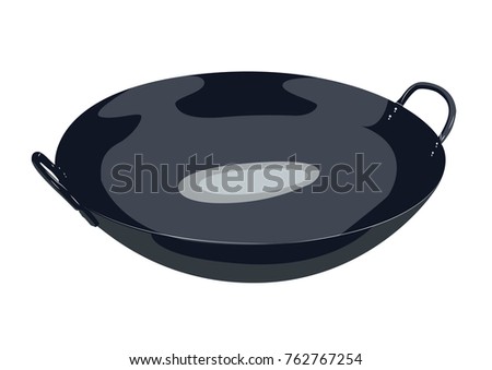 Wok realistic vector illustration isolated