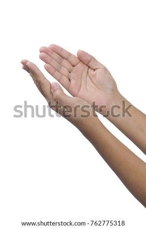 Woman hand praying for blessing from god