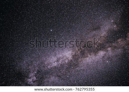 Background of starry purple night sky with the Milky Way.