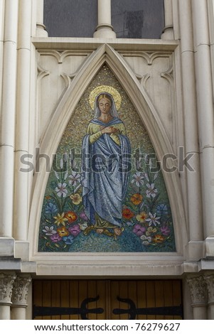mosaic depicting the Virgin Mary