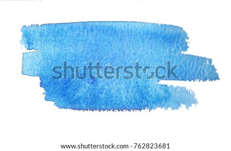 Hand drawn watercolor blue spot background for design