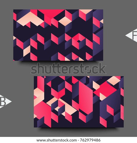 Business card template with abstract background. 