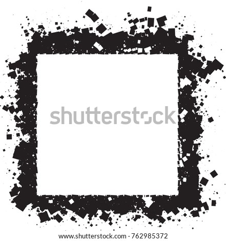 Abstract grunge style black square frame for your design.