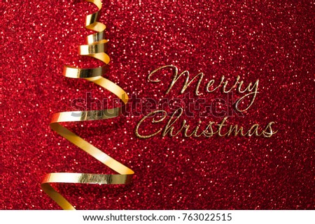 Christmas Tree. Christmas tree with ribbons on shining background