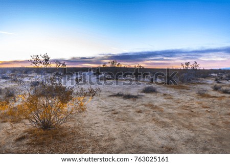 Sunset on desert in Lancaster CA