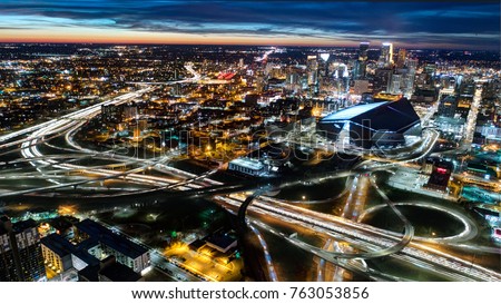 Minneapolis Traffic Skyline 