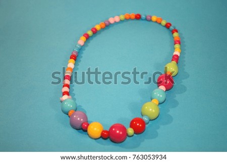 Colored necklace, plastic