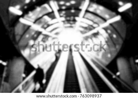 Blurred picture of moving staircase