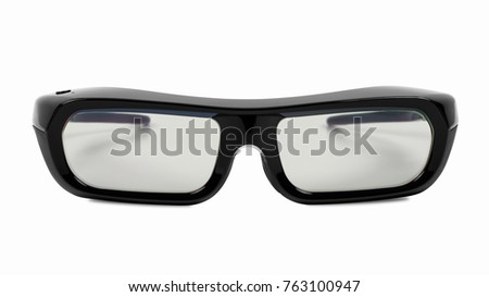 3D glasses isolated on white background with clipping path