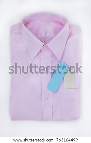 Shirt pink Have to fold neatly, The price tag is attached to the button and put in the pocket.