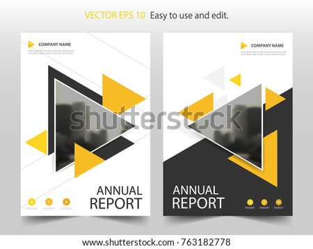 Yellow abstract triangle annual report Brochure design template vector. Business Flyers infographic magazine poster.Abstract layout template ,Book Cover presentation portfolio.