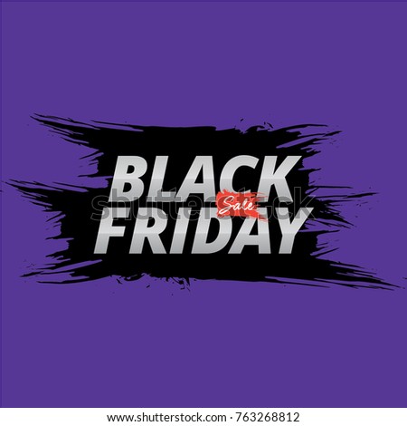 Black Friday Sale Banner. Ink Brush Stroke Vector Illustration