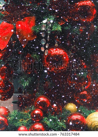 Christmas ball ornaments decoration hanging, Beautiful christmas balls bokeh, Abstract blurred bokeh background of Christmas ball.