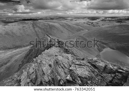 Sharpe Edge on Blencathra fell, Lake District National Park, Cumbria County, England, UK
