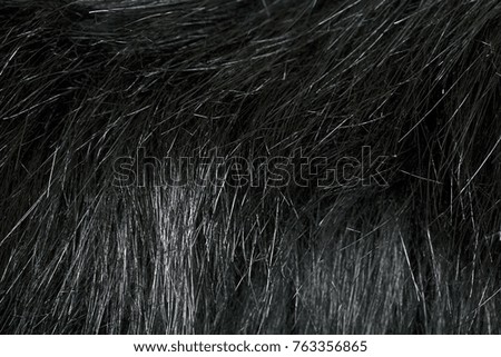   Natural black fur  leather texture as background  