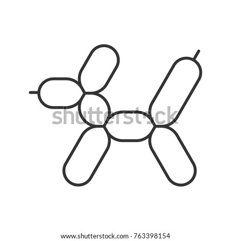 Balloon dog linear icon. Thin line illustration. Contour symbol. Raster isolated outline drawing