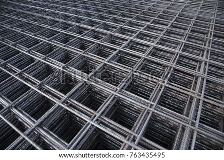 Steel Rebars for reinforced concrete.steel reinforcement bar texture in construction site. Royalty-Free Stock Photo #763435495