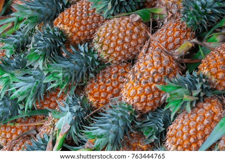 Background of fragrant fresh pineapple.