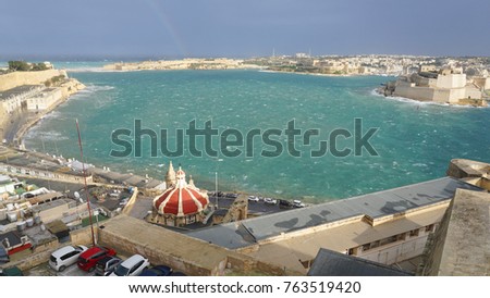 Photo from iconic Upper Barrakka gardens on a cloudy morning, Valletta, Malta