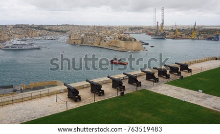 Photo from iconic Upper Barrakka gardens on a cloudy morning, Valletta, Malta